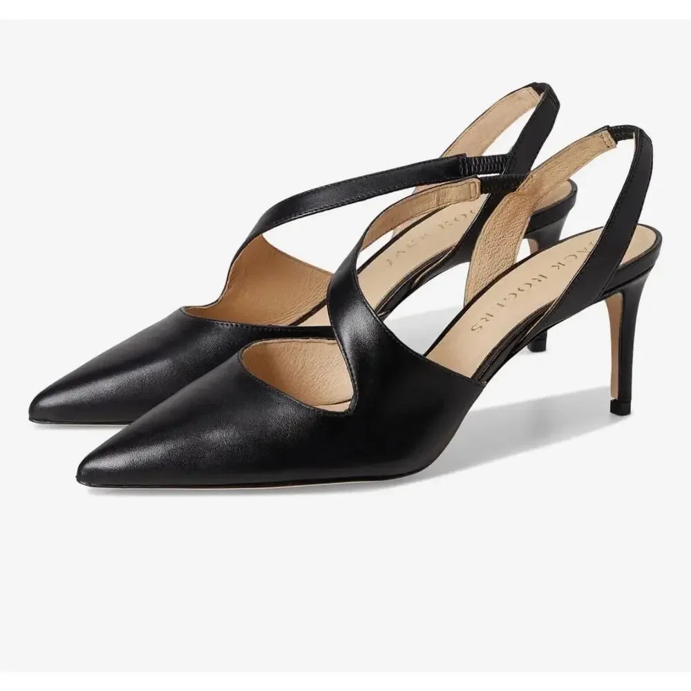 Jack Rogers black Ansley heels size 8 new